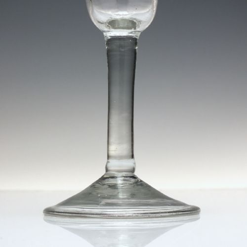 ANTIQUE GEORGIAN ENGRAVED PLAIN STEM WINE GLASS C1740 - ADDITIONAL PHOTO 3