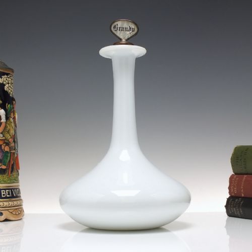 rare white milk glass mell decanter c1850 - CATEGORY: ANTIQUE GLASS - DATED 1800