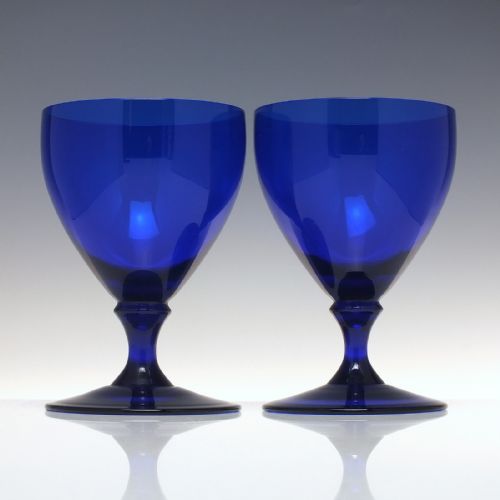 SIX EDWARDIAN BRISTOL BLUE GLASS RUMMERS C1910 - ADDITIONAL PHOTO 1