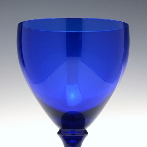 SIX EDWARDIAN BRISTOL BLUE GLASS RUMMERS C1910 - ADDITIONAL PHOTO 3