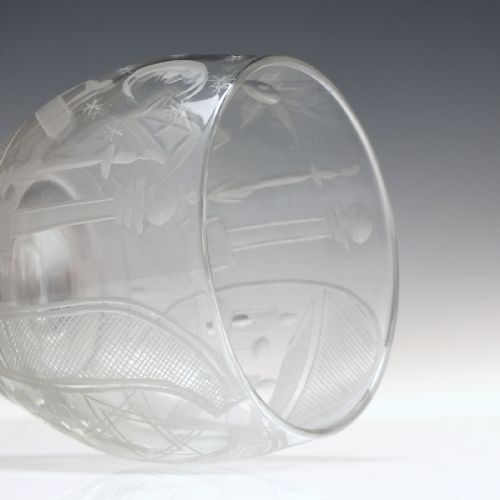 MASONIC ENGRAVED VICTORIAN GLASS RUMMER C1840 - ADDITIONAL PHOTO 6