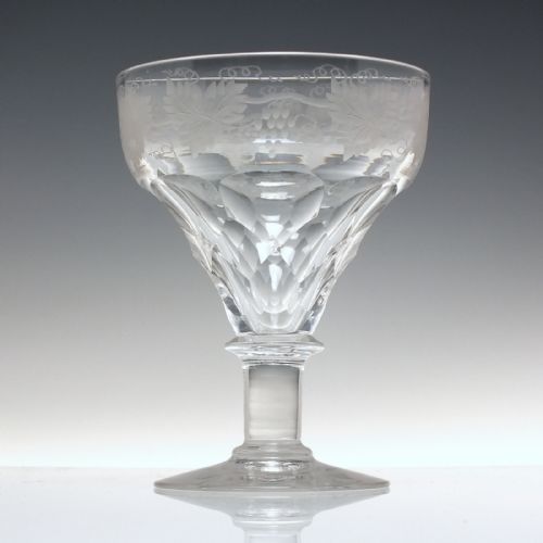 ENGRAVED PAN TOP GLASS RUMMER C1930 - ADDITIONAL PHOTO 1