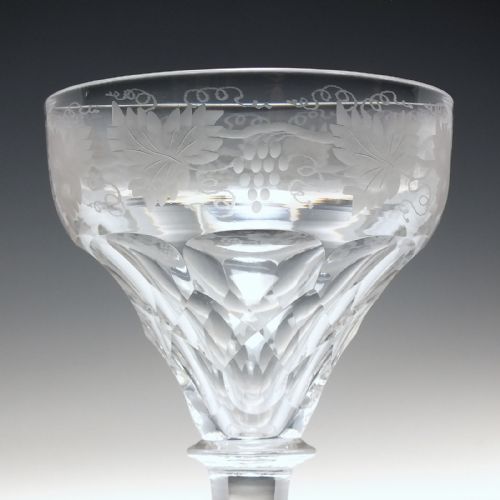 ENGRAVED PAN TOP GLASS RUMMER C1930 - ADDITIONAL PHOTO 2
