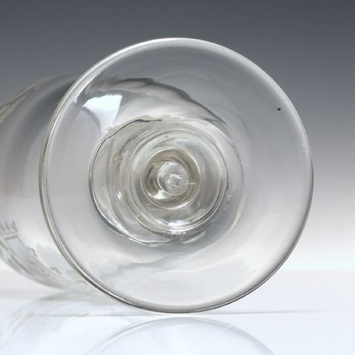 ENGRAVED 19TH CENTURY GLASS WINE GOBLET C1880 - ADDITIONAL PHOTO 5