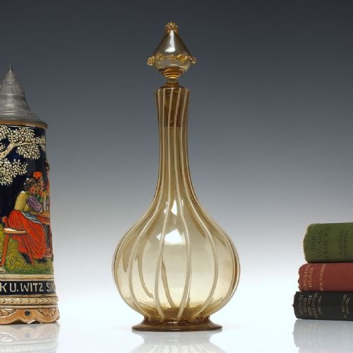19th century venetian glass serving bottle or wine carafe c18701900 - CATEGORY: ANTIQUE GLASS - DATED 1900