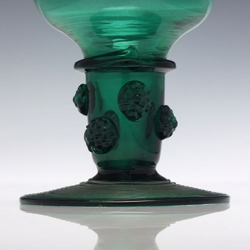 ANTIQUE BRISTOL GREEN WINE ROEMER GLASS WITH HOLLOW STEM C1780 - ADDITIONAL PHOTO 1