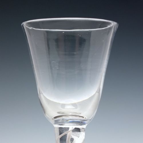 RARE GEORGIAN TRIPLE MIXED TWIST WINE GLASS C1760 - ADDITIONAL PHOTO 2