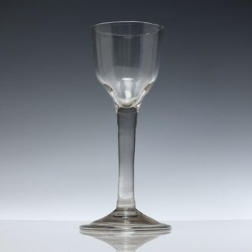 18TH CENTURY GEORGIAN PLAIN STEM WINE GLASS C1740 - ADDITIONAL PHOTO 1