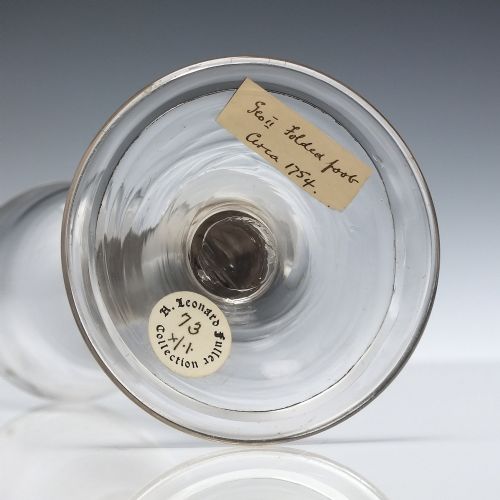 18TH CENTURY GEORGIAN PLAIN STEM WINE GLASS C1740 - ADDITIONAL PHOTO 5