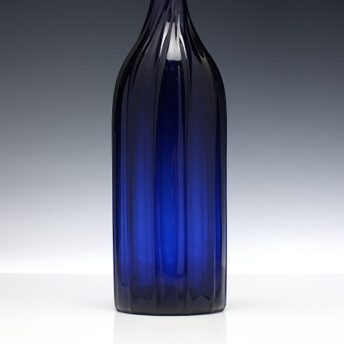19TH CENTURY VICTORIAN WRYTHEN BLUE GLASS SERVING BOTTLE C1850 - ADDITIONAL PHOTO 1