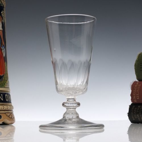 georgian ale glass with folded foot c1780 - CATEGORY: ANTIQUE GLASS - DATED 1800