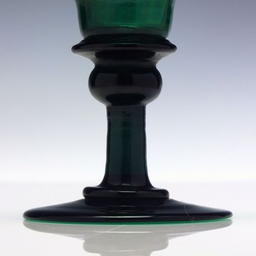 RARE PAIR ANTIQUE RICHARDSON TURQUOISE WINE GLASSES C1840 - ADDITIONAL PHOTO 2