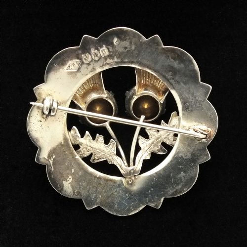 SCOTTISH SOLID SILVER CELTIC SHIELD BROOCH EDINBURGH 1957 - ADDITIONAL PHOTO 1
