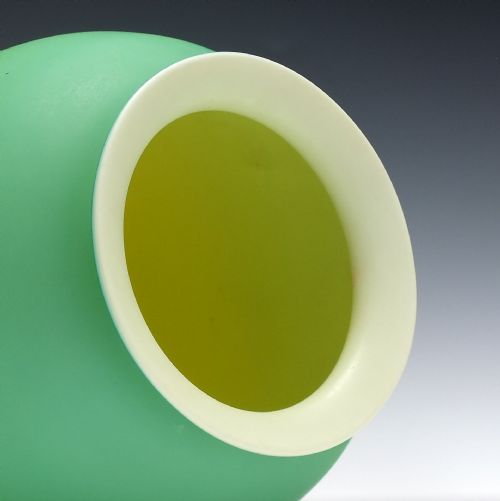 VICTORIAN THOMAS WEBB SONS PALE GREEN GLASS VASE C1880 - ADDITIONAL PHOTO 2