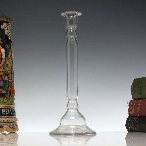 rare 18th century hollow stem glass candle stick c1760 - CATEGORY: ANTIQUE LIGHTING - DATED 1750