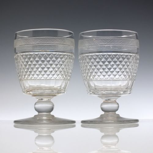 pair anglo irish glass rummers c1830 - CATEGORY: ANTIQUE GLASS - DATED 1850