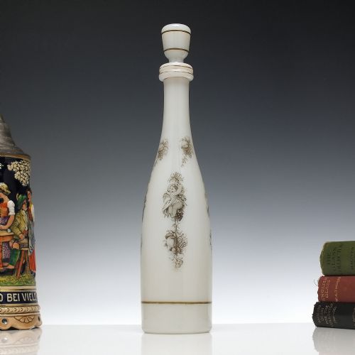 victorian george bacchus and sons opaline glass decanter c1850 - CATEGORY: ANTIQUE GLASS - DATED 1850