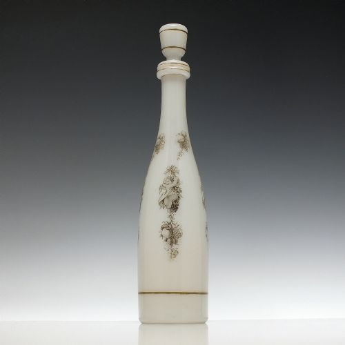 VICTORIAN GEORGE BACCHUS AND SONS OPALINE GLASS DECANTER C1850 - ADDITIONAL PHOTO 1