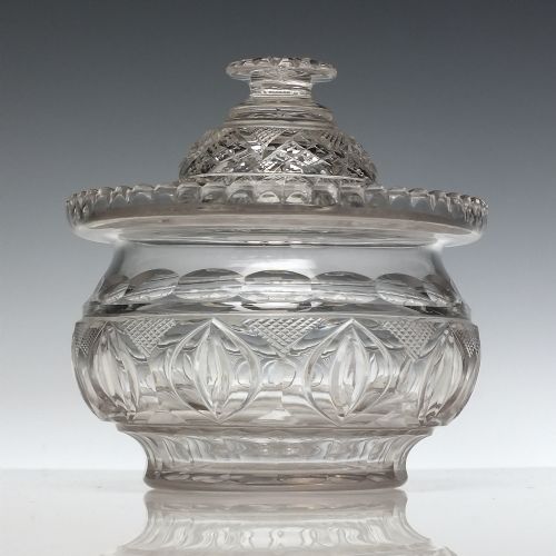 georgian cut glass butter dish c1820 - CATEGORY: ANTIQUE GLASS - DATED 1800