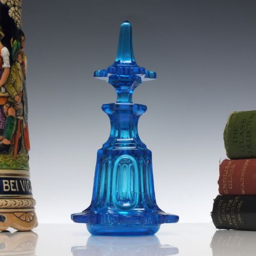 19th century bohemian blue perfume bottle c1850 - CATEGORY: ANTIQUE GLASS - DATED 1850