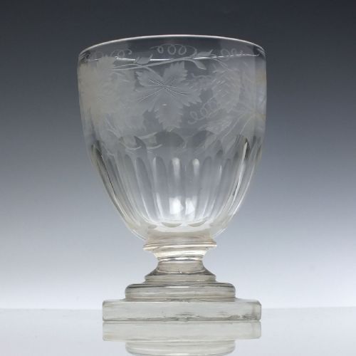 VICTORIAN ENGRAVED ALE GLASS RUMMER C1860 - ADDITIONAL PHOTO 1