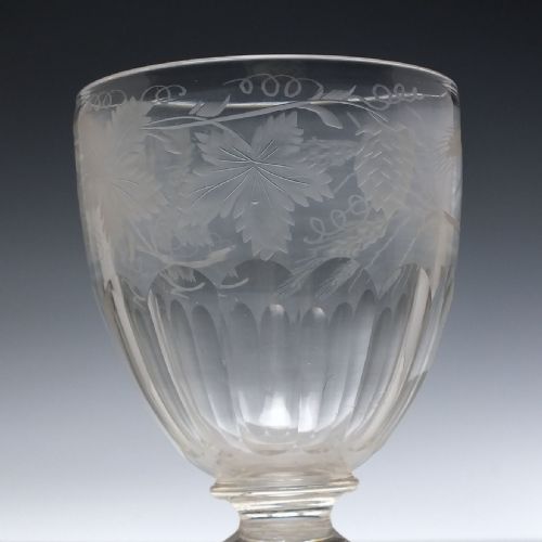 VICTORIAN ENGRAVED ALE GLASS RUMMER C1860 - ADDITIONAL PHOTO 2