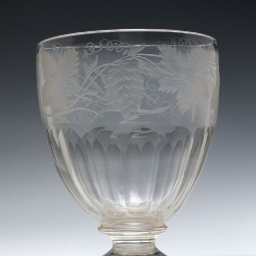 VICTORIAN ENGRAVED ALE GLASS RUMMER C1860 - ADDITIONAL PHOTO 3