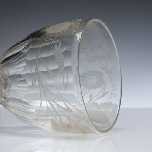 VICTORIAN ENGRAVED ALE GLASS RUMMER C1860 - ADDITIONAL PHOTO 5
