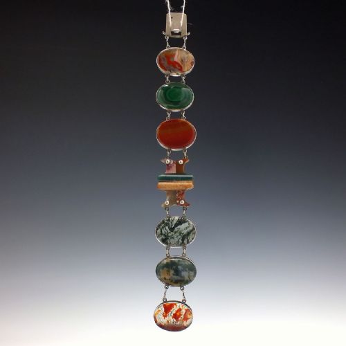 ANTIQUE SCOTTISH SILVER AND MOSS AGATE BRACELET C1900 - ADDITIONAL PHOTO 1