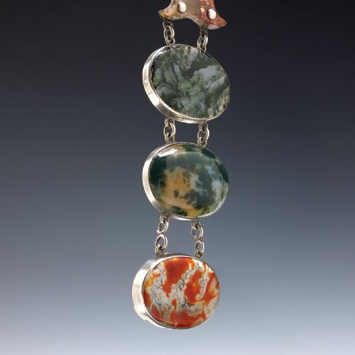 ANTIQUE SCOTTISH SILVER AND MOSS AGATE BRACELET C1900 - ADDITIONAL PHOTO 5