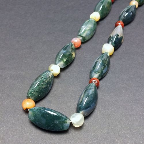 RARE SCOTTISH MOSS AGATE NECKLACE C1900 - ADDITIONAL PHOTO 1