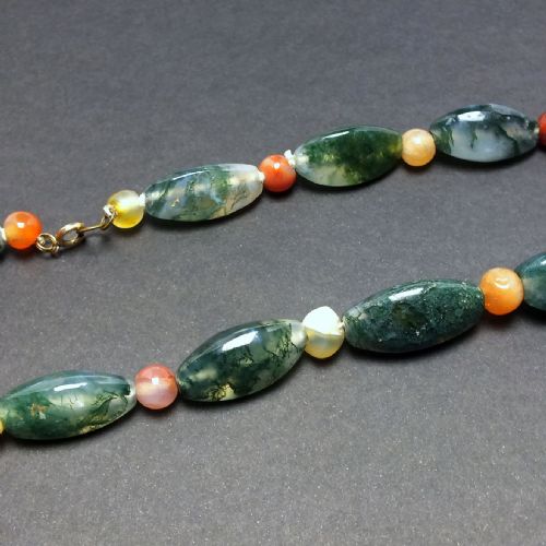 RARE SCOTTISH MOSS AGATE NECKLACE C1900 - ADDITIONAL PHOTO 2