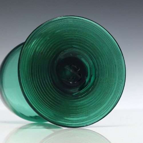 ANTIQUE BRISTOL GREEN WINE ROEMER GLASS WITH HOLLOW STEM C1780 - ADDITIONAL PHOTO 5