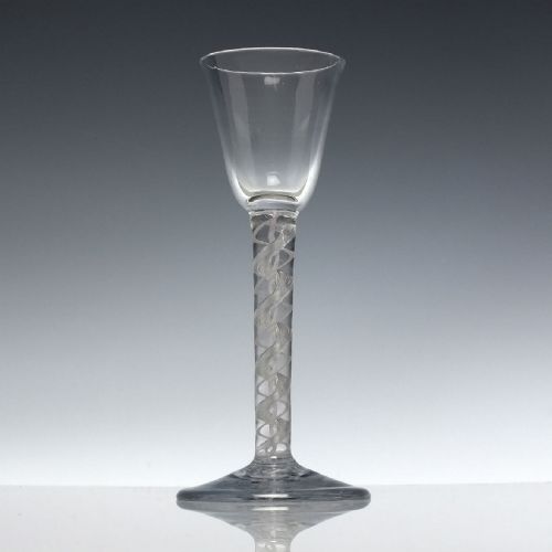 RARE GEORGIAN TRIPLE MIXED TWIST WINE GLASS C1760 - ADDITIONAL PHOTO 2