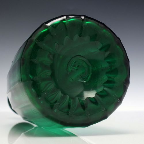 19TH CENTURY VICTORIAN RICHARDSONS GREEN WRYTHEN GLASS SERVING BOTTLE C1840 - ADDITIONAL PHOTO 4