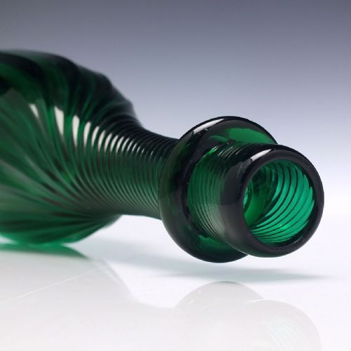 19TH CENTURY VICTORIAN RICHARDSONS GREEN WRYTHEN GLASS SERVING BOTTLE C1840 - ADDITIONAL PHOTO 5