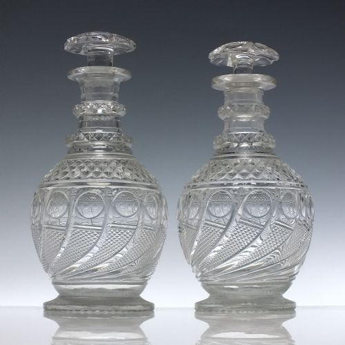 pair georgian scottish glass spirit decanters c182530 - CATEGORY: ANTIQUE GLASS - DATED 1800