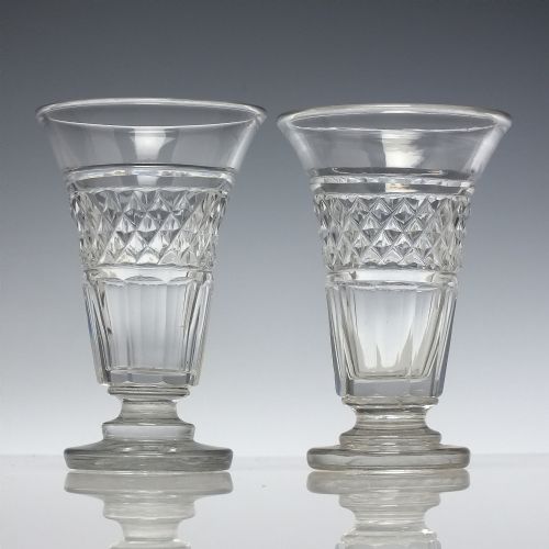 pair 19th century cut jelly glasses c1840 - CATEGORY: ANTIQUE GLASS - DATED 1850
