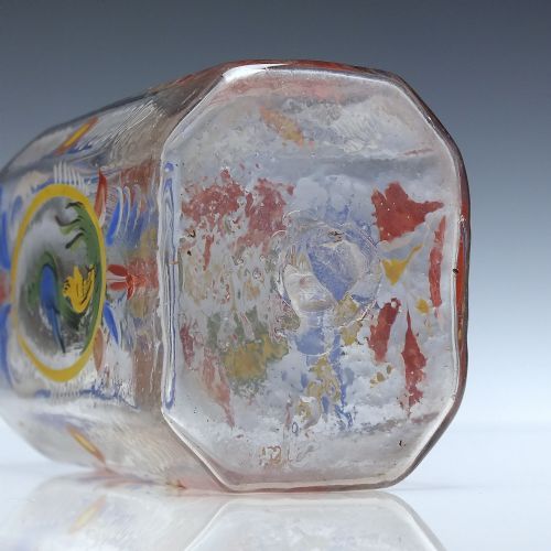 18TH CENTURY GERMAN ENAMELLED GLASS SCHNAPPS FLASK C1760 - ADDITIONAL PHOTO 6