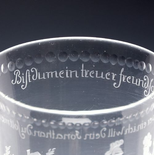 18TH CENTURY POTSDAM ENGRAVED GLASS BEAKER JOHNATHAN AND DAVID C1740 - ADDITIONAL PHOTO 3