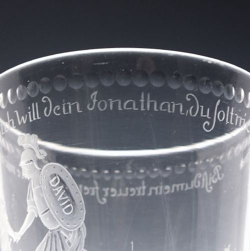 18TH CENTURY POTSDAM ENGRAVED GLASS BEAKER JOHNATHAN AND DAVID C1740 - ADDITIONAL PHOTO 6