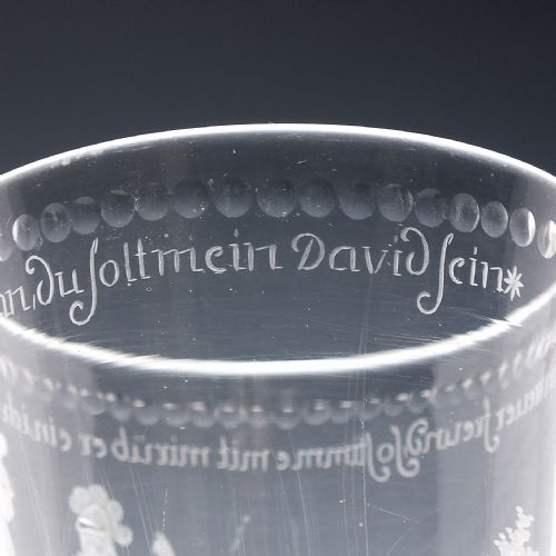 18TH CENTURY POTSDAM ENGRAVED GLASS BEAKER JOHNATHAN AND DAVID C1740 - ADDITIONAL PHOTO 7