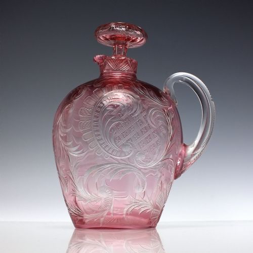 stevens williams rococo inatglio cut glass claret jug c1885 - CATEGORY: ANTIQUE GLASS - DATED 1880