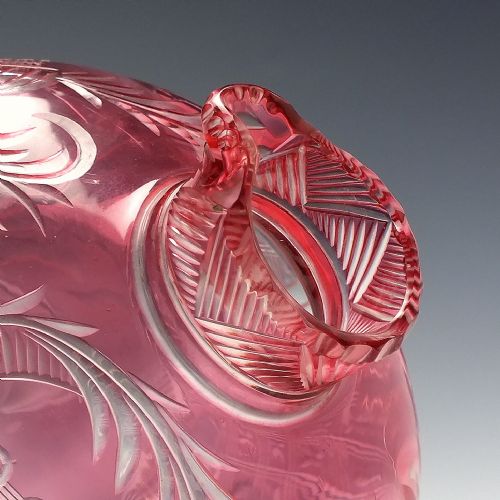 STEVENS WILLIAMS ROCOCO INATGLIO CUT GLASS CLARET JUG C1885 - ADDITIONAL PHOTO 5