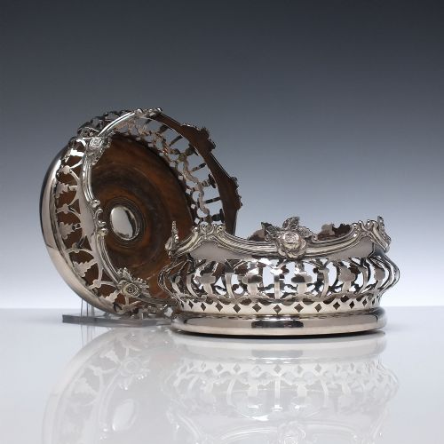 pair of william iv reticulated silver plated decanter stands or coasters c1832 - CATEGORY: ANTIQUE SILVER - DATED 1850