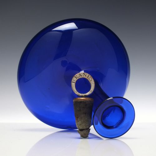 GEORGIAN BLUE GLASS MELL DECANTER C1830 - ADDITIONAL PHOTO 2