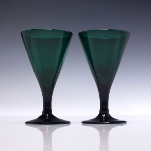 pair of 19th century green wine glasses c1820 - CATEGORY: ANTIQUE GLASS - DATED 1800