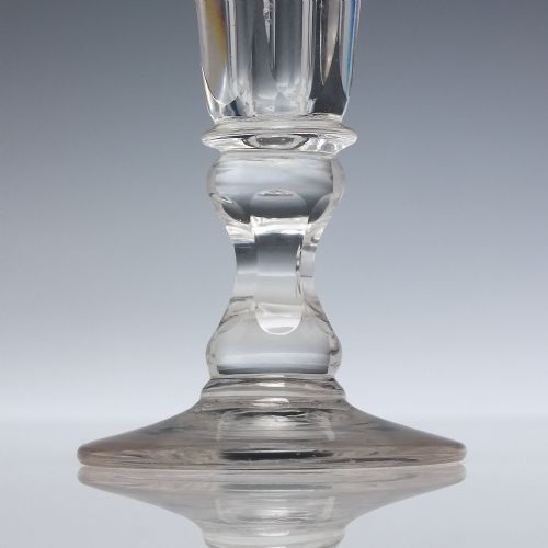 HISTORICAL 19TH CENTURY ENGRAVED DECEPTIVE BOWL ALE GLASS C1850 - ADDITIONAL PHOTO 3