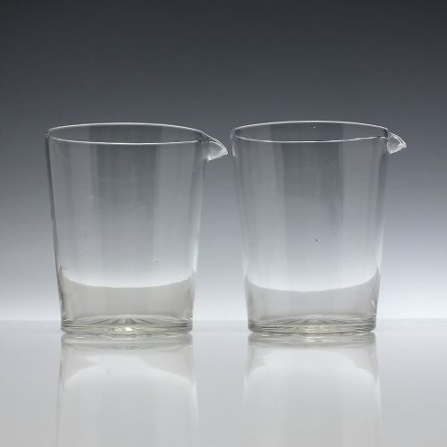 PAIR ANTIQUE GLASS IRISH MIXING TUMBLERS C1840 - ADDITIONAL PHOTO 2