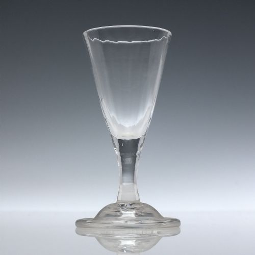 SIX GEORGIAN DRAM GLASSES WITH DOMED FOLDED FEET C1760 - ADDITIONAL PHOTO 1